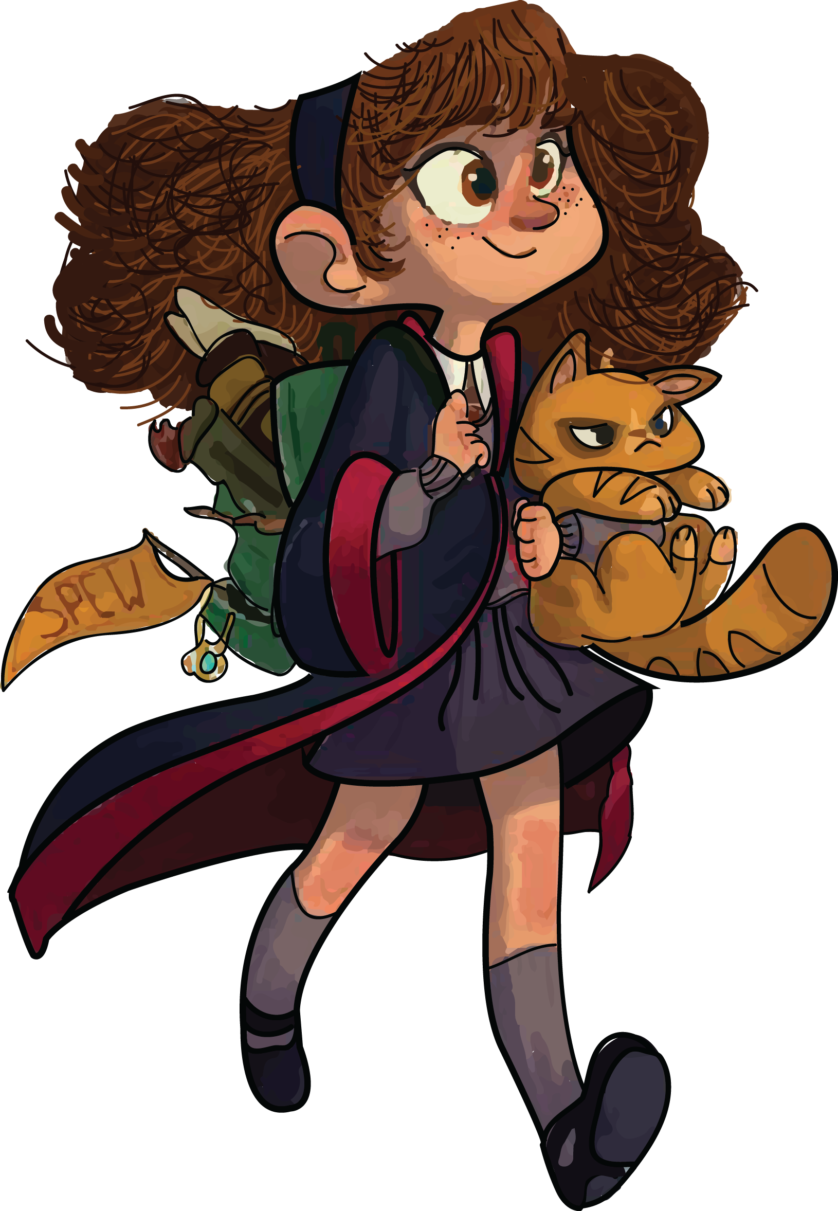 Hermione’s beloved cat, Crookshanks is a large ginger cat with a bushy tail...